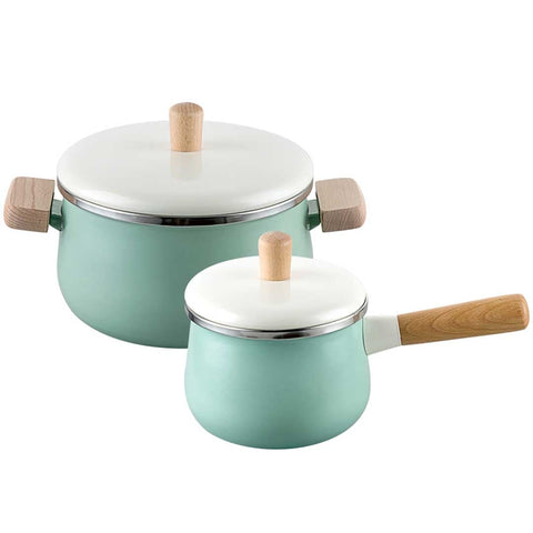 Blue Ceramic Saucepan Stockpot Set