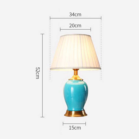 Ceramic Oval Table Lamp Blue