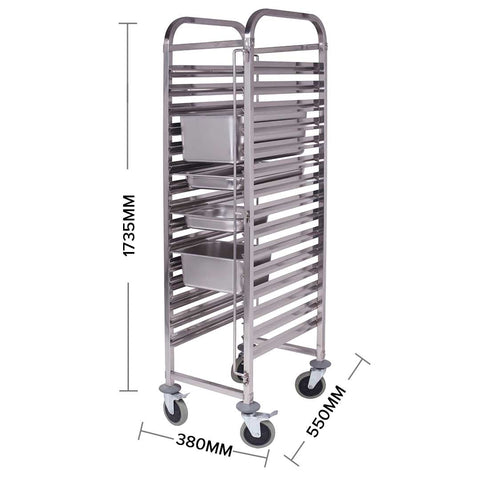 Gastronorm Trolley 16 Tier Stainless Steel Suits GN 1/1 Pans