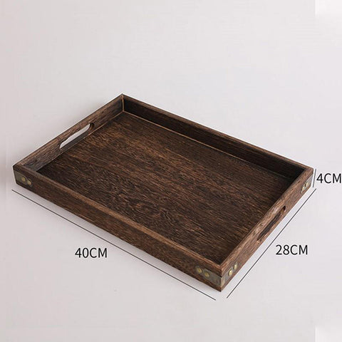 Large Walnut Rectangle Wooden Tray