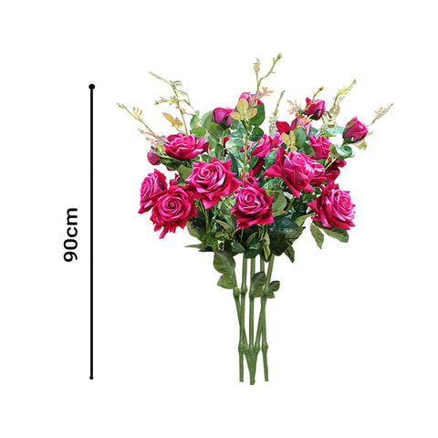 8 Bunch Artificial Rose 5 Heads Pink