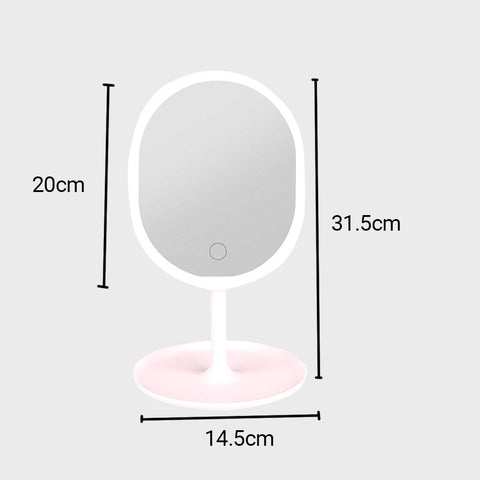 20cm White Rechargeable LED Light Makeup Mirror