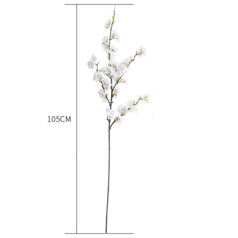 67cm Purple Glass Floor Vase with 10pcs White Artificial Flower Set