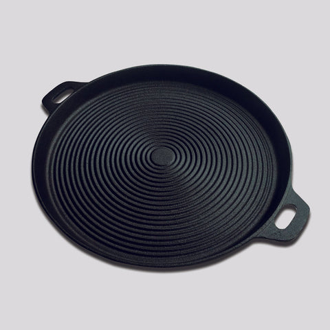 35cm Round Ribbed Cast Iron with Handle