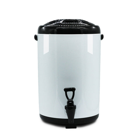 10L Stainless Steel Milk Tea Barrel with Faucet White