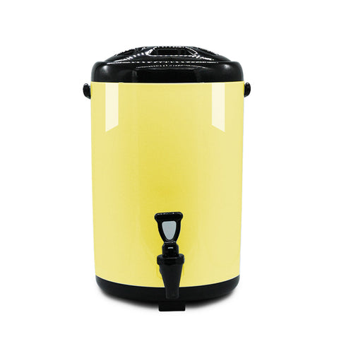 8L Stainless Steel Milk Tea Barrel with Faucet Yellow