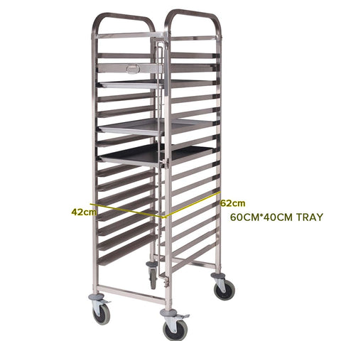 Gastronorm Trolley 15 Tier Stainless Steel Suits 60*40cm Tray