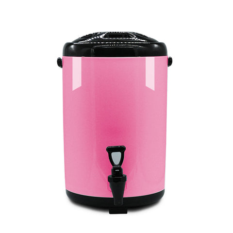 16L Stainless Steel Milk Tea Barrel with Faucet Pink