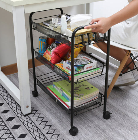 3 Tier Steel Mesh Kitchen Cart