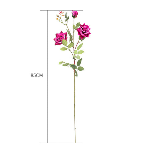 85cm Clear Glass Floor Vase with 12pcs Artificial Flower Set