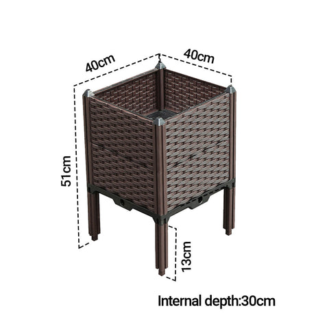 40X51CM Garden Plastic Planter Box with Legs