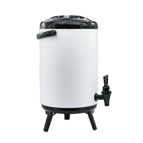 10L Stainless Steel Milk Tea Barrel with Faucet White