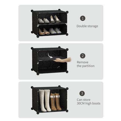 8 Tier 2 Column Shoe Rack Organizer