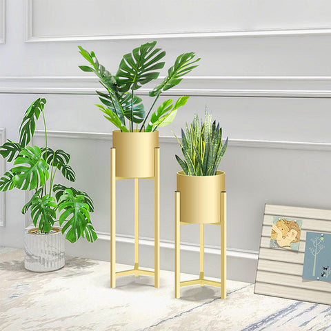 60CM Reversible Gold Metal Plant Pots Holders Rack