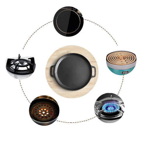 SOGA Smart Induction Cooktop and 30cm Cast Iron Frying Pan Sizzle Platter