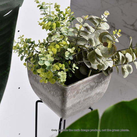 27cm Rock Grey Square Resin Planter