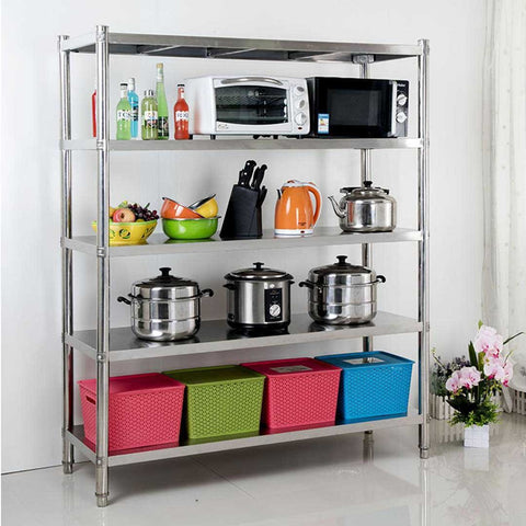 4 Tier Stainless Steel Display Shelf 120CM