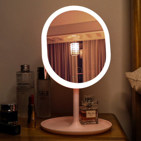 20cm Pink Rechargeable LED Light Makeup Mirror