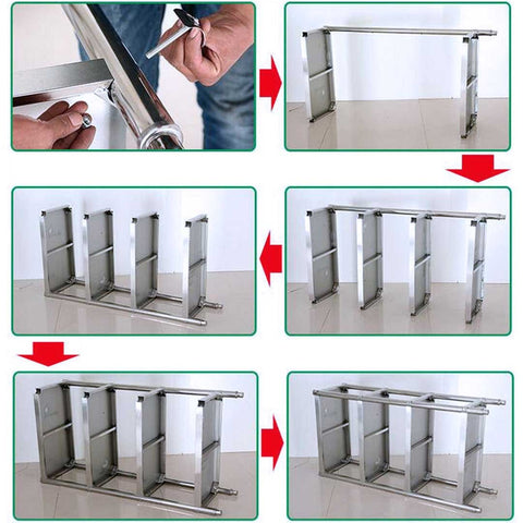 4 Tier Stainless Steel Display Shelf 120CM