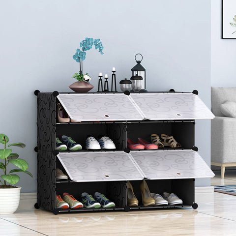 4 Tier 2 Column Shoe Rack Organizer