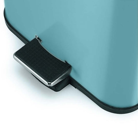 Foot Pedal Stainless Steel Trash Bin Square 6L Blue