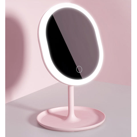 20cm Pink Rechargeable LED Light Makeup Mirror