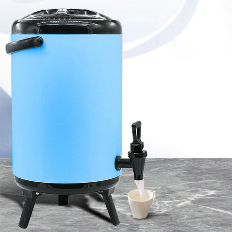 16L Stainless Steel Milk Tea Barrel with Faucet Blue