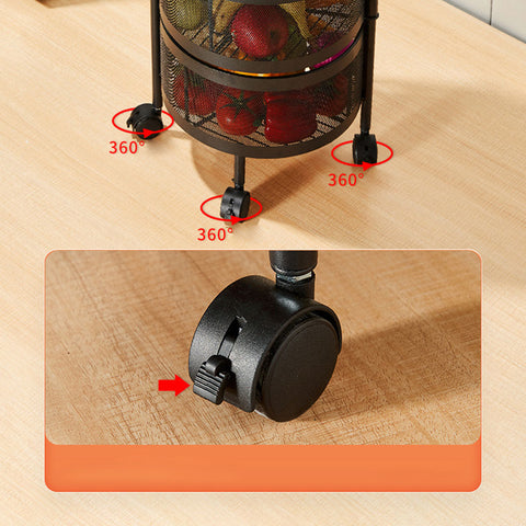 4 Tier Steel Round Rotating Kitchen Cart