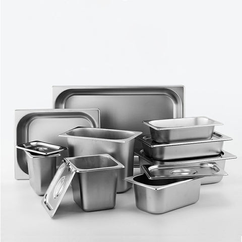 Gastronorm GN Pan Full Size 1/3 GN Pan 15cm Deep Stainless Steel Tray With Lid