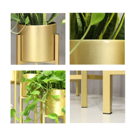 60CM Reversible Gold Metal Plant Pots Holders Rack