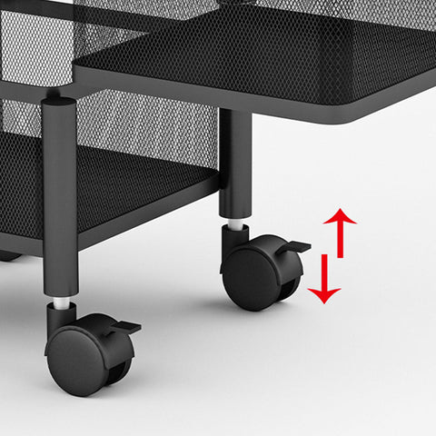 2 Tier Steel Square Rotating Kitchen Cart