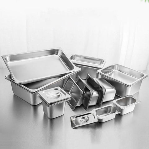 Gastronorm GN Pan Full Size 1/3 GN Pan 15cm Deep Stainless Steel Tray With Lid