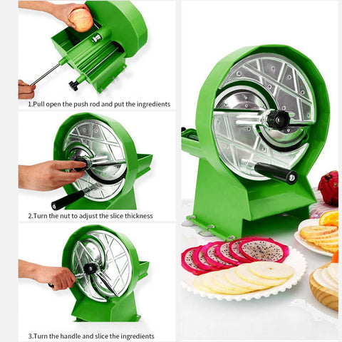 Commercial Manual Vegetable Fruit Slicer Green