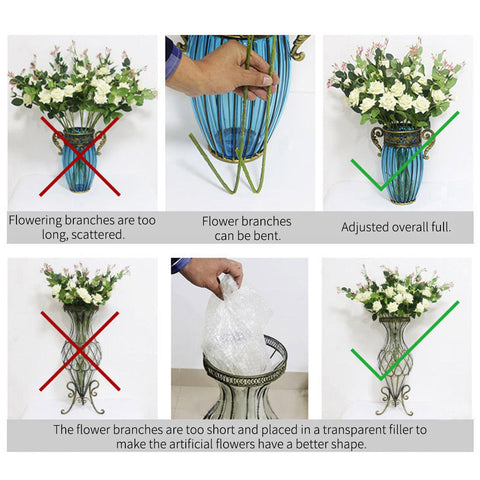 67cm Purple Glass Floor Vase with 10pcs White Artificial Flower Set