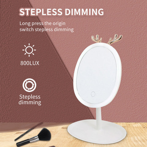 White Antler LED Light Makeup Mirror