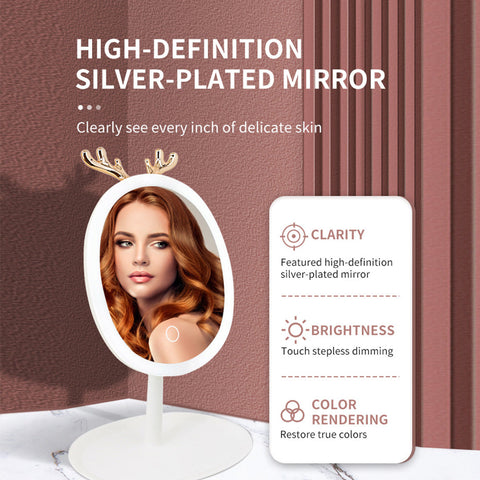 White Antler LED Light Makeup Mirror