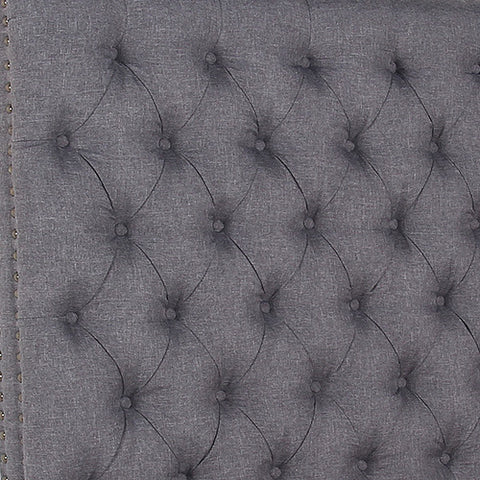 Bed Head Double Size French Provincial Headboard Upholsterd Fabric Charcoal