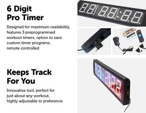 6 Digit Digital Timer Interval Fitness Clock