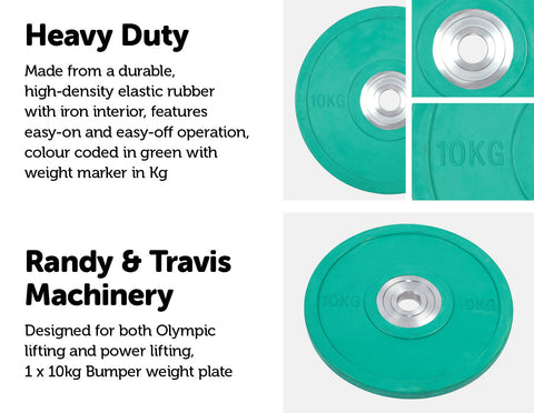 10KG PRO Olympic Rubber Bumper Weight Plate