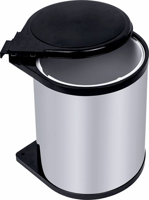 Kitchen Swing Pull Out Bin Stainless Steel Garbage Rubbish Waste Trash Can 14L