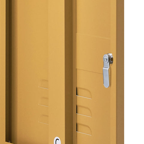 ArtissIn Metal Locker Storage Shelf Filing Cabinet Cupboard Bedside Table Yellow