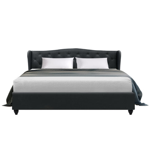 Artiss Pier Bed Frame Fabric - Charcoal King