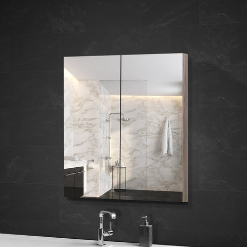 Cefito Bathroom Mirror Cabinet 600mm x720mm - Natural