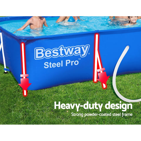 Bestway Swimming Pool 4M Above Ground Pools Pumps Steel Frame Filter Pump