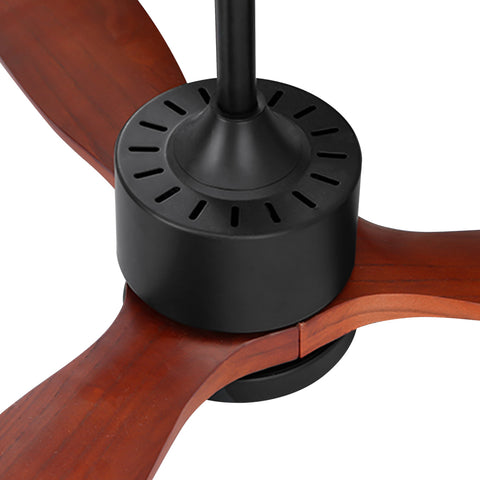 Devanti 52'' Ceiling Fan LED Light Remote Control Wooden Blades Dark Wood Fans