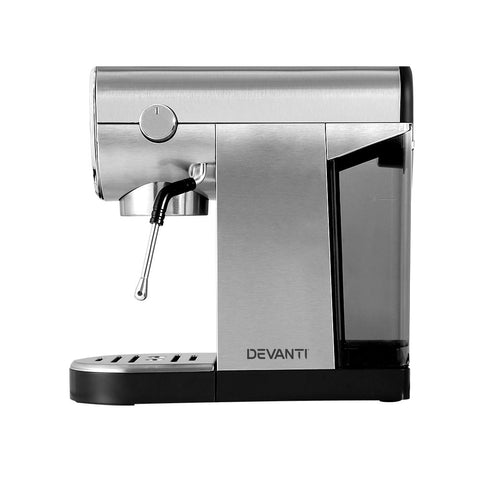 Devanti Coffee Machine Espresso Maker 20 Bar Milk Frother Cappuccino Latte Cafe