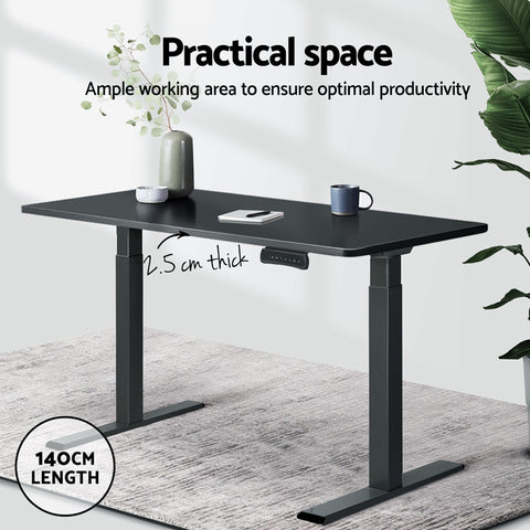 Artiss Standing Desk Desktop Motorised Electric Sit Stand Table Black