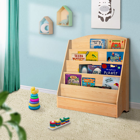 Keezi 5 Tiers Kids Bookshelf Magazine Shelf Rack Organiser Bookcase Display