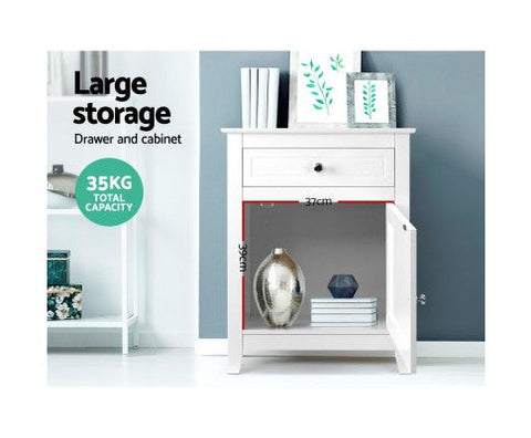 Artiss Bedside Tables Big Storage Drawers Cabinet Nightstand Lamp Chest White