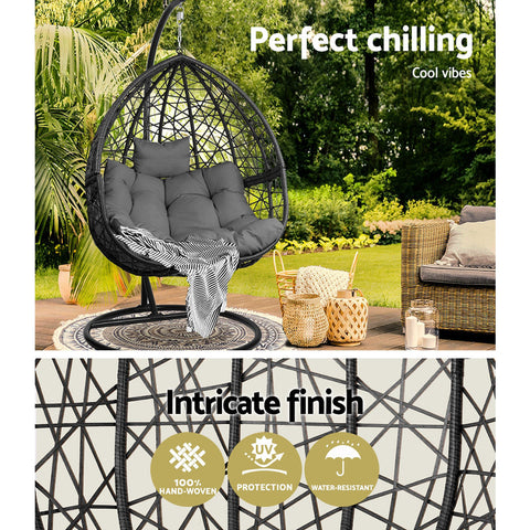 Gardeon Outdoor Hanging Swing Chair - Black